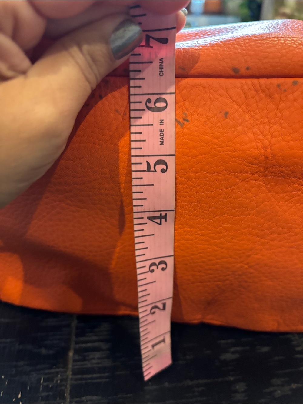 Lauren Ralph Lauren Orange Hobo Pebbled Leather Shoulder Bag Purse - Picture 4 of 14